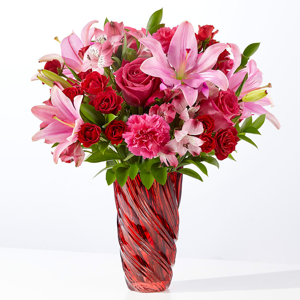 In Love Bouquet with Luxe Swirl Vase – Cheapflowers.com, Tontitown AR