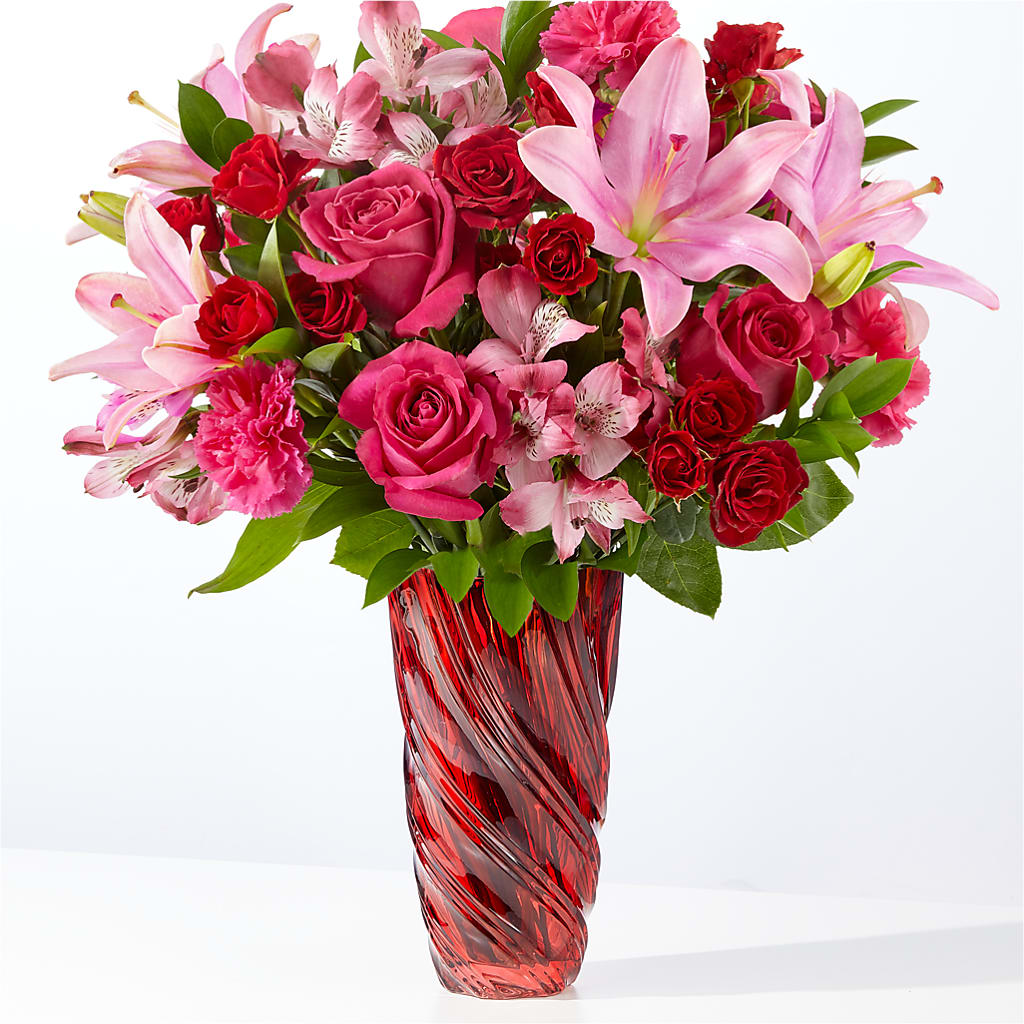 In Love Bouquet with Luxe Swirl Vase – Cheapflowers.com, Tontitown AR