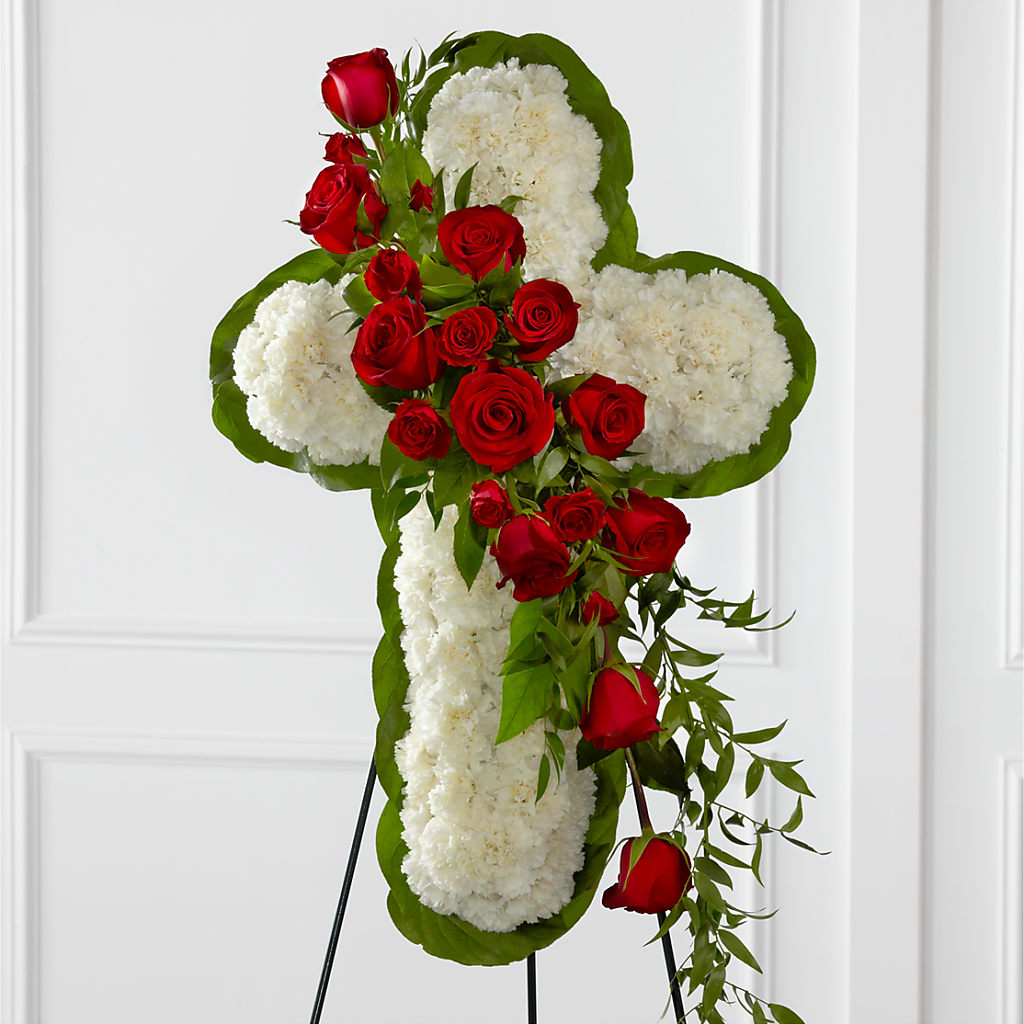 Floral Cross Easel – Cheapflowers.com, Tontitown AR
