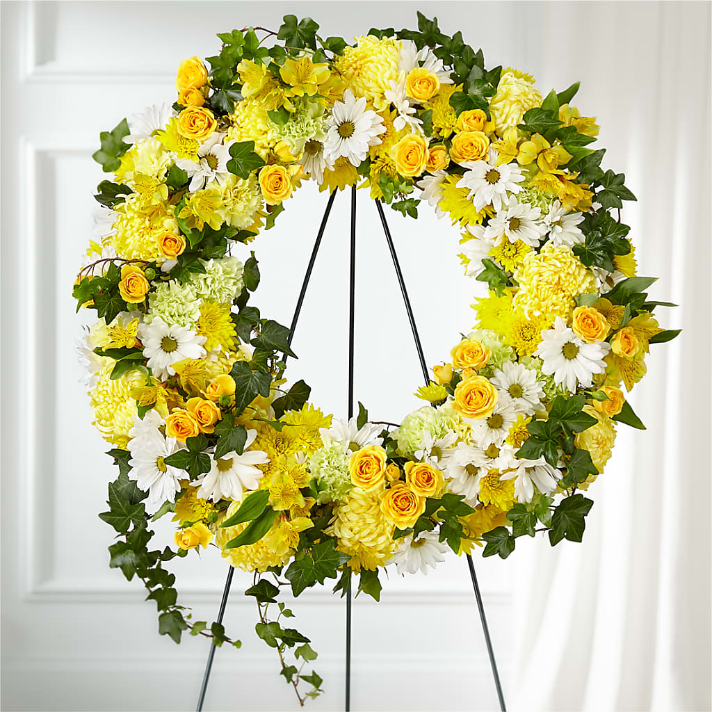 Golden Remembrance Wreath – Cheapflowers.com, Tontitown AR