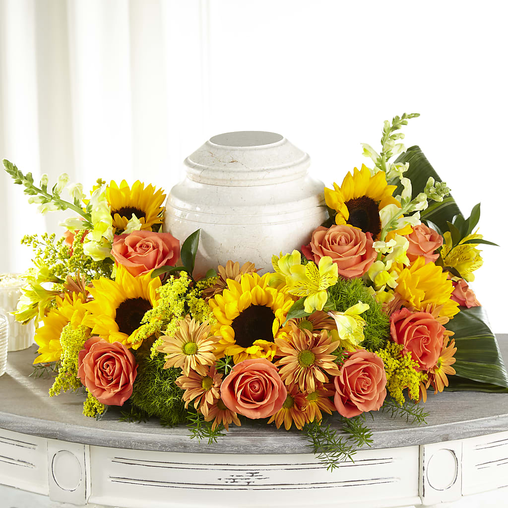 Faithful Sunflower Cremation Adornment – Cheapflowers.com, Tontitown AR