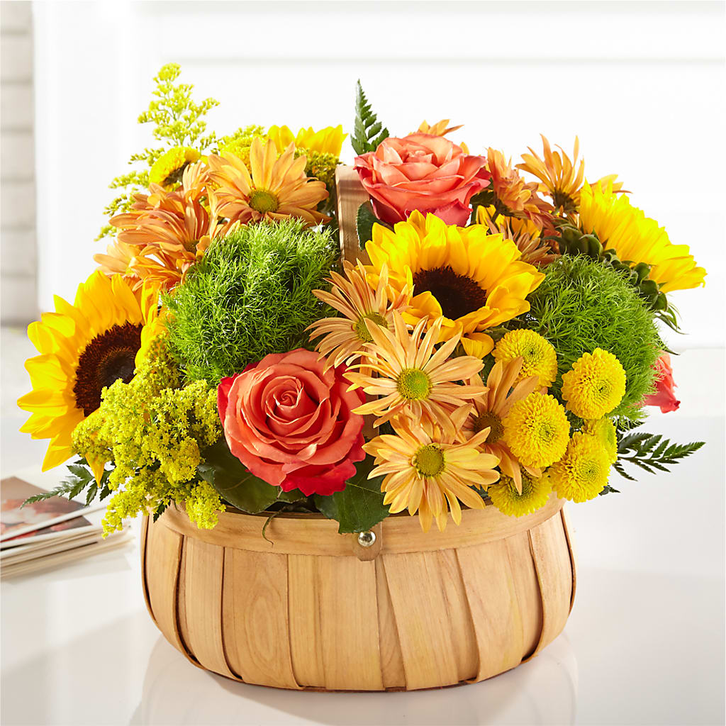 Harvest Sunflower Basket – Cheapflowers.com, Tontitown AR
