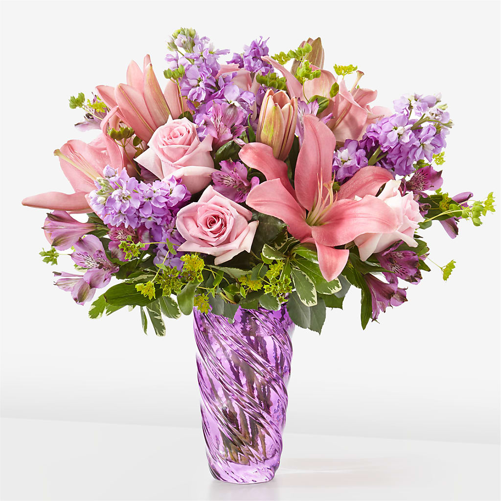 Precious Petals Bouquet with Luxe Swirl Vase – Cheapflowers.com, Tontitown AR