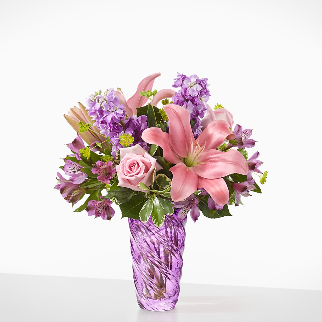 Precious Petals Bouquet with Luxe Swirl Vase – Cheapflowers.com, Tontitown AR