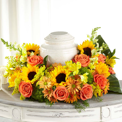 Faithful Sunflower Cremation Adornment –  Cheapflowers.com, Tontitown AR