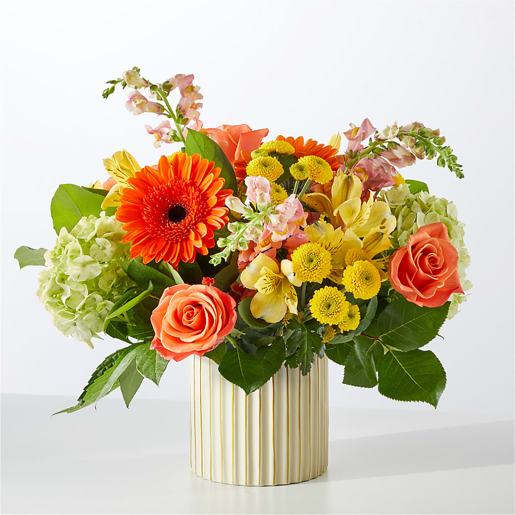 Autumn Sunshine Bouquet with Ivory Vase –  Cheapflowers.com, Tontitown AR